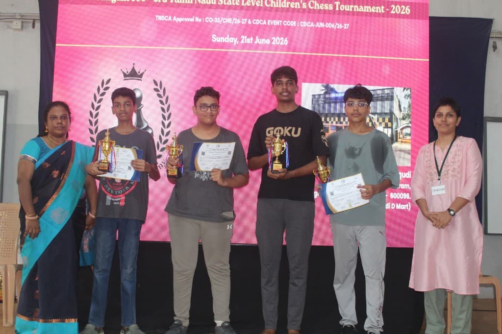 Nearly 500 Young Players Compete at Tamil Nadu State Children's Chess Tournament in Perungudi — Chennai, Chennai local news