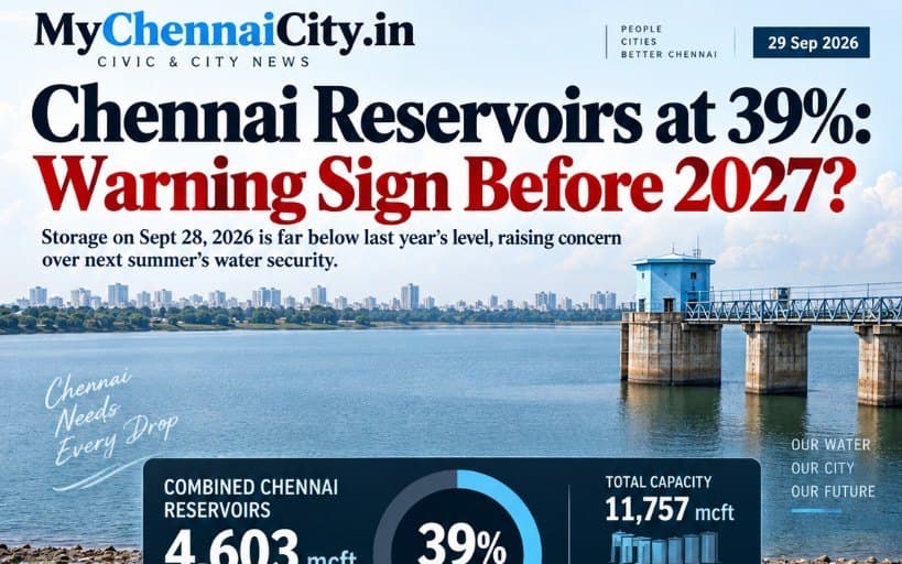 Chennai enters the Northeast Monsoon with reservoirs at just 39%: what the numbers mean for 2027 water security — Chennai, Chennai local news
