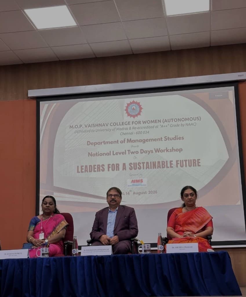 M.O.P. Vaishnav Hosts National Workshop ‘Leaders for a Sustainable Future’ With AIMS — Economy, Chennai local news